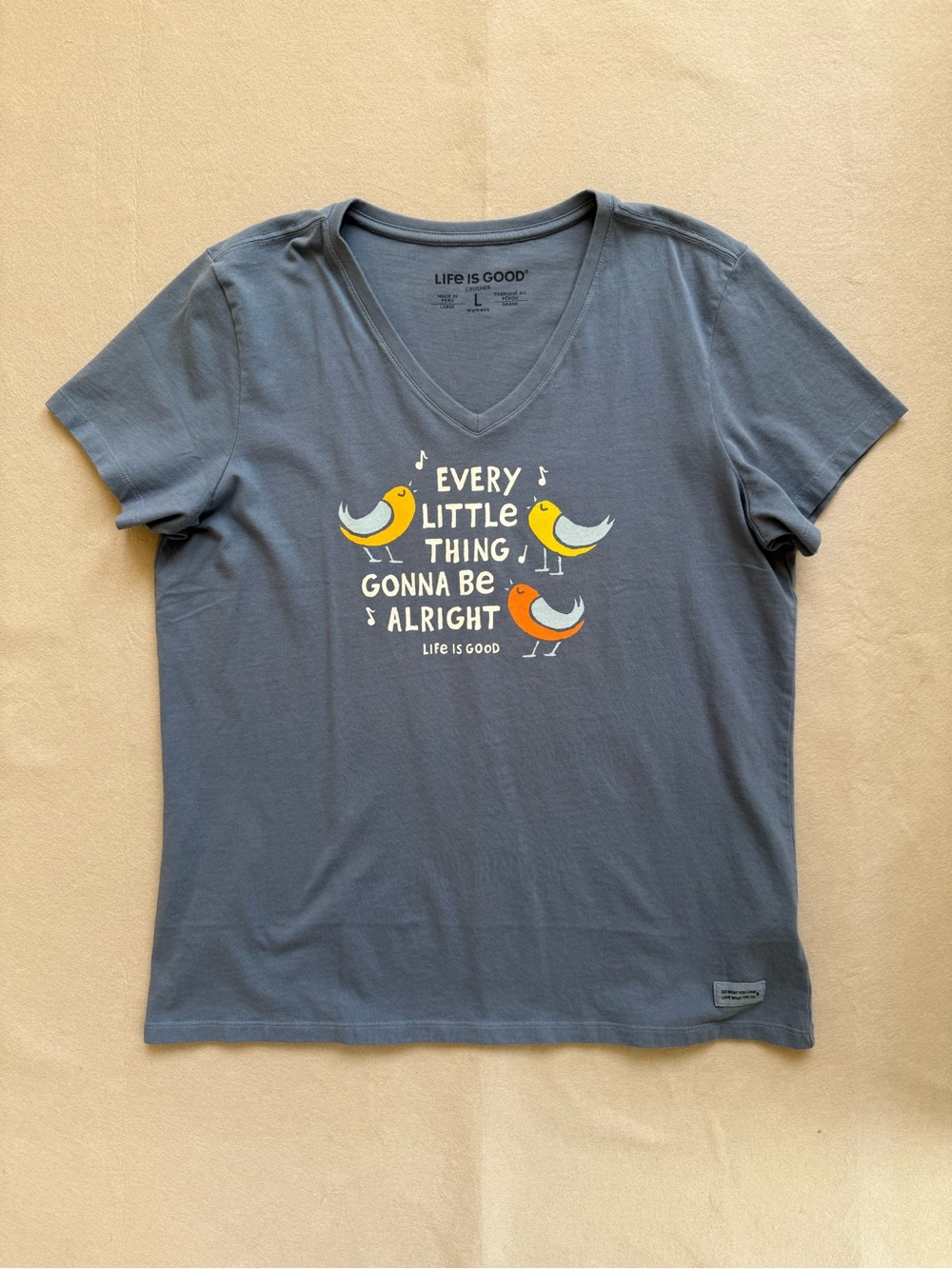 Life Is Good Gonna Be Alright Women’s V-Neck Crusher Tee - Size L
